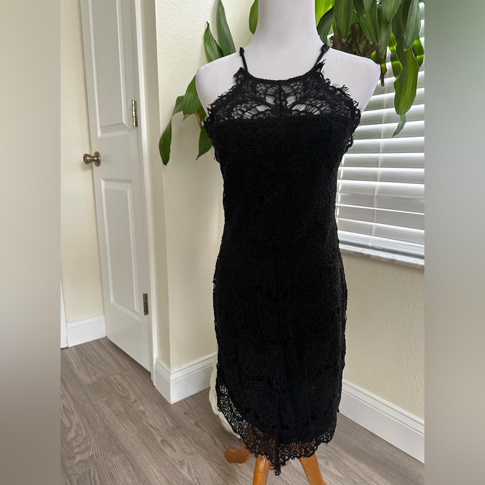 Free People Intimately Small Lace Black Dress